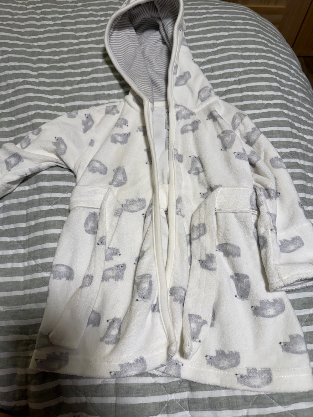 Carter's Cream Hooded Polar Bear Print Plush Jacket